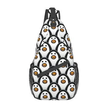 Пристальный взгляд гипнотических пингвинов, Слинг-рюкзак, слинг-сумка, Походная дорожная нагрудная сумка, рюкзак, Мужской рюкзак через плечо, сумка через плечо, чехол