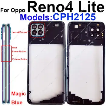 Для OPPO Reno 4Lite 4F 4SE Средняя рамка Крышка корпуса с заменой боковых кнопок рамки объектива камеры