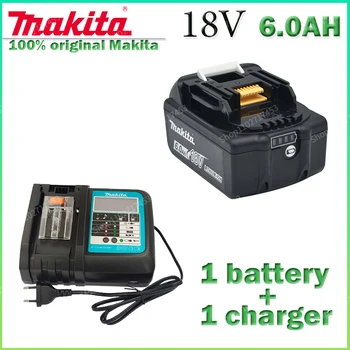 Makita 100% Оригинальный 18V 6.0Ah Со Светодиодной литий-ионной Сменной Батареей BL1850 BL1860B BL1860 Makita Аккумуляторная Батарея для электроинструмента