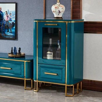 Простой винный шкаф в стиле Постмодерн, Настенный шкаф для гостиной, Стеклянный шкаф для телевизора, светильник, Модный шкаф для выпечки