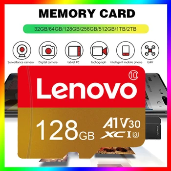 Высокоскоростная SD-карта Lenovo Microsd Class 10 для камеры игрового автомата Mini SD/TF Memory Card A2 V30 1 ТБ 512 ГБ 256 ГБ 2 ТБ