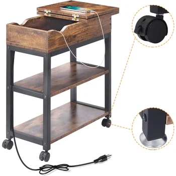 В США поставляется приставной столик с зарядной станцией, откидным верхним столиком с полкой для хранения и USB-портами и розетками для небольших помещений