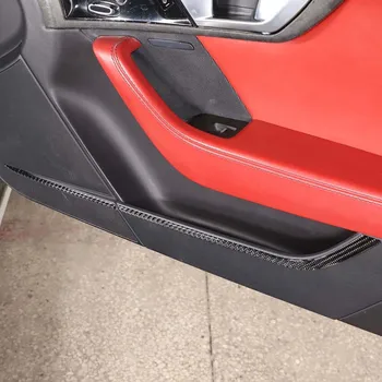 Для Jaguar F-TYPE 2013-2022 Полоски для украшения внутренней двери автомобиля из мягкого углеродного волокна, наклейки для отделки крышек, автомобильные аксессуары
