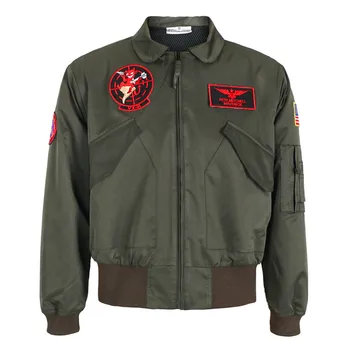Moive Top Gun Maverick Косплей Костюм Мужская куртка пилота Форма американских военно-воздушных сил Военное пальто для Хэллоуина, Карнавальной вечеринки