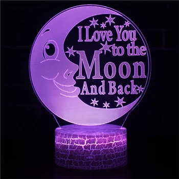 Ночник Nighdn 3d Moon Lamp Illusion Led Night Lights 16 Цветов, меняющий ночник для украшения детской спальни, подарки на праздник Рамадан