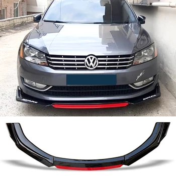 Защитный спойлер переднего бампера, губа, обвес для Volkswagen VW Passat B7, декоративная полоса из углеродистой поверхности, лопата для подбородка