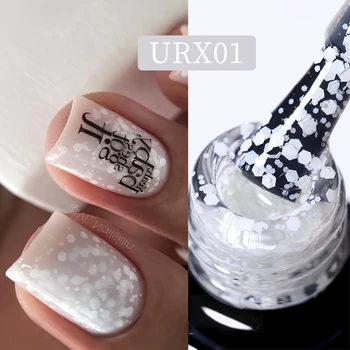 UR SUGAR 7 мл Гель-лак для ногтей со Снежинками, Блестящие Белые Блестки, Впитывающийся УФ-светодиодный Полупостоянный Дизайн ногтей