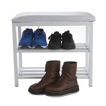 3-Ярусная Скамейка для обуви, Органайзер для обуви, Полка для хранения с подушкой для сидения, для Прихожей, Ванной Комнаты, Гостиной и Коридора