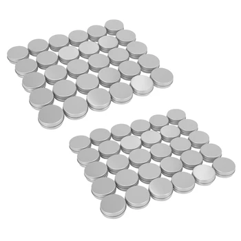 60 Упаковок Круглых металлических Банок для бальзама для губ с завинчивающейся крышкой (1 унция)