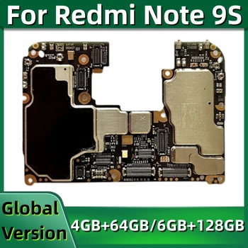 Оригинальная материнская плата для Xiaomi Redmi Note 9S, M2003J6A1G, 64 ГБ 128 ГБ глобальной памяти, разблокирована, Основная плата, Snapgragon 720G