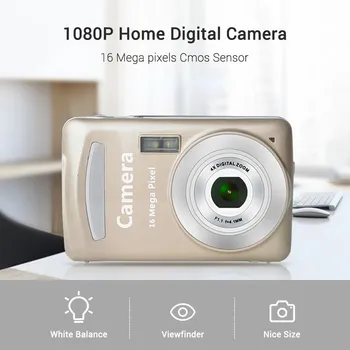 Цифровая видеокамера 1080P, домашняя цифровая камера, видеокамера, 16-мегапиксельная цифровая зеркальная камера, 4-кратный цифровой зум с 1,77-дюймовым ЖК-экраном