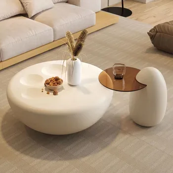 Регулируемый Дизайн, Современный Журнальный столик для гостиной, Стеклянные Боковые столики с животными, Минималистичная Белая Мебель для дома Mesa De Centro Sala