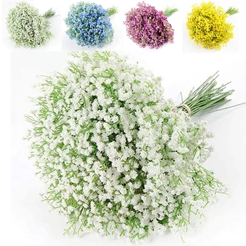 Искусственные цветы из детского дыхания, белые букеты гипсофилы, 18 шт Настоящих цветов для украшения дома на свадьбу