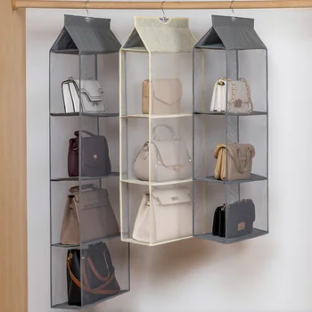 Подвесная сумка-органайзер с 2/3/4 карманами для гардероба, пылезащитная сумка для хранения, Сумка-тоут, Органайзер для одежды