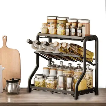Органайзер для специй, трехслойный органайзер для приправ для кухни, многофункциональный органайзер для экономии места на кухонной стойке