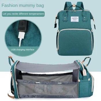 Сумка для мамы, модернизированная многофункциональная складная сумка для мамы, большая вместительная сумка для кроватки, переносная сумка для мамы на плечах.